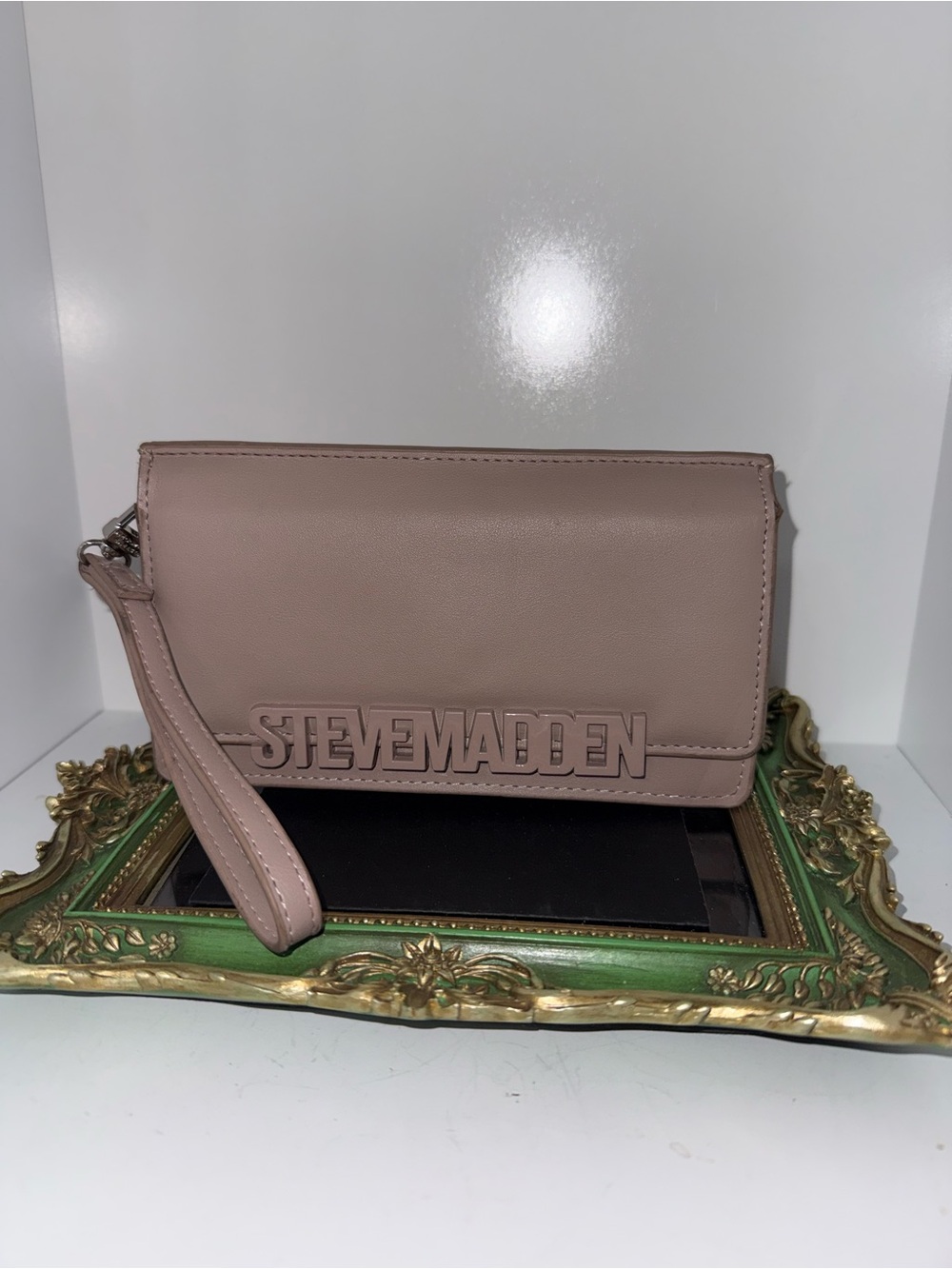 Steve Madden Taupe Wristlet Clutch
